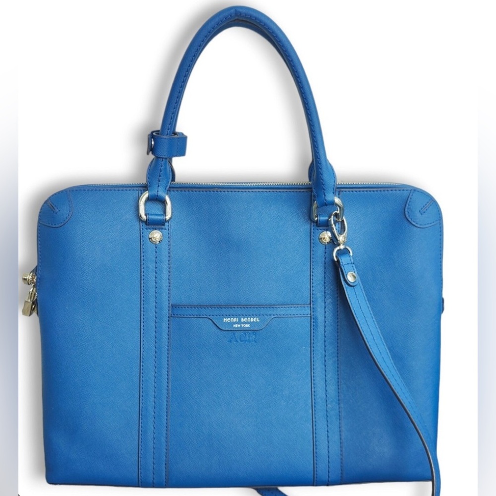 HENRI BENDEL WEST 57TH BRIEFCASE
LAPTOP BAG W STRAP BLUE